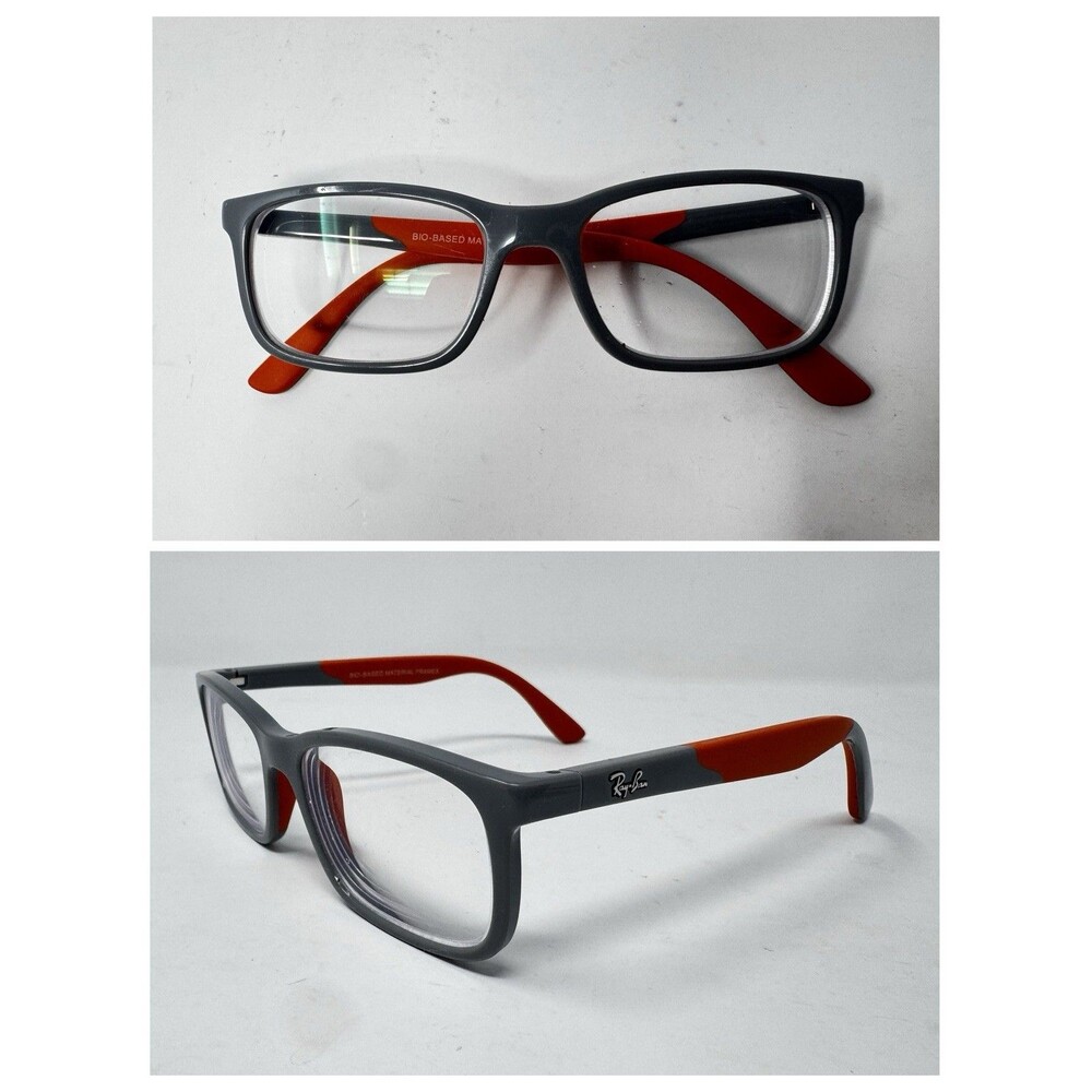 Ray-Ban RB1621 3930 Junior Gray Orange Eyeglass Frames 47-15-130 Authentic